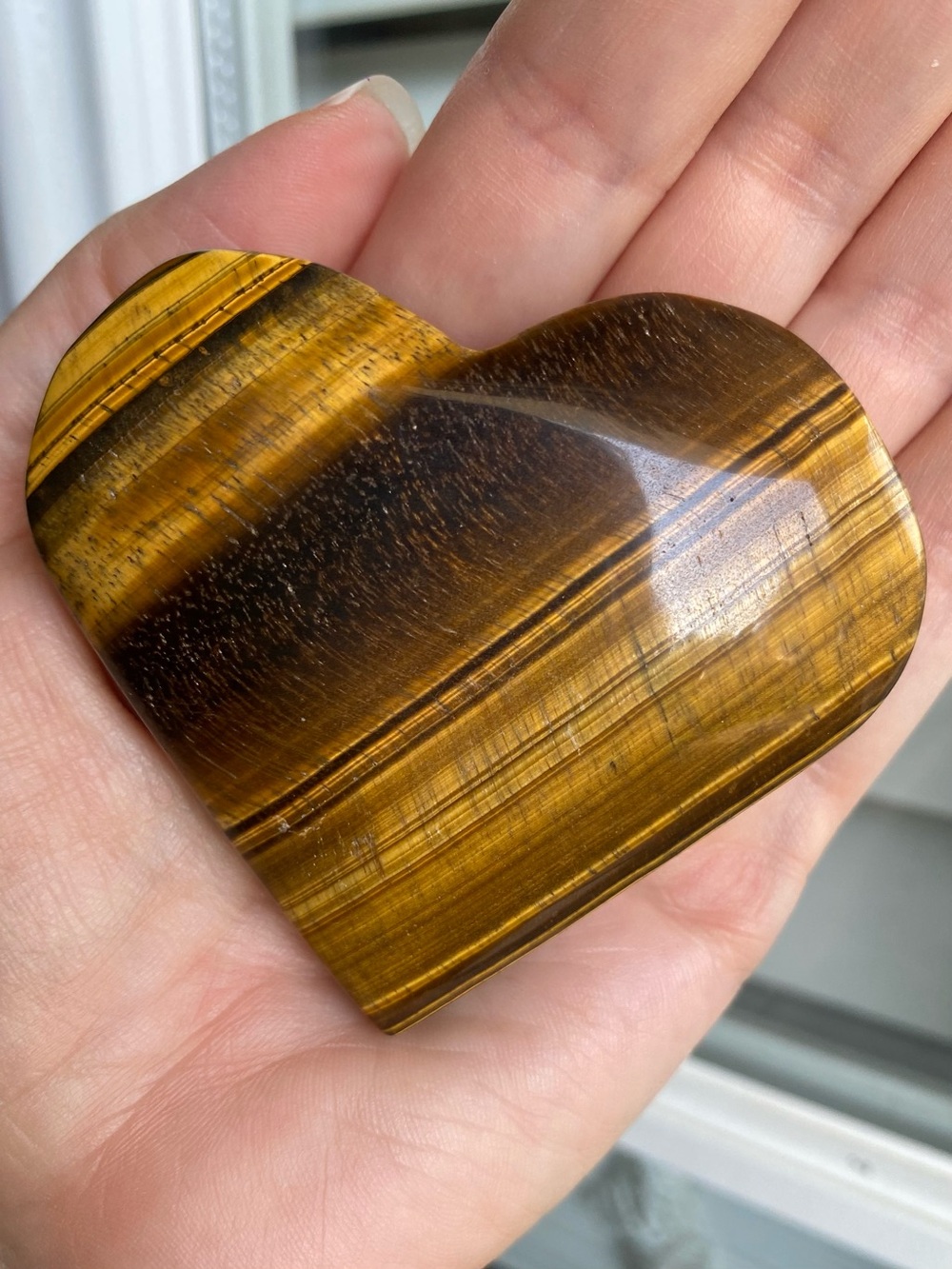 🐯✨ Golden Tiger’s Eye Crystal Hearts ✨🐯